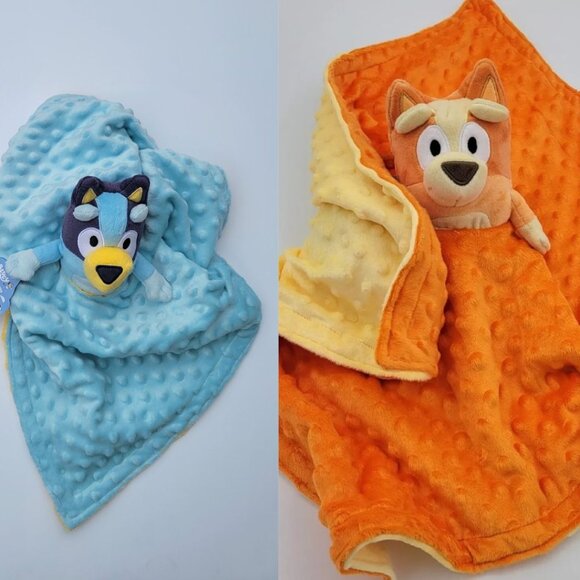 Double plush set Minky security Blanket for kids 21 x 21 - Picture 1 of 14